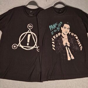 Panic! At The Disco Large T Shirt Bundle of 2 Black Tour Pray For The Wicked